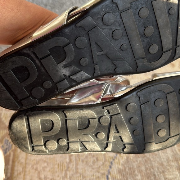 Prada Metallic double-band flat sandal Size 38.5 - Picture 8 of 13